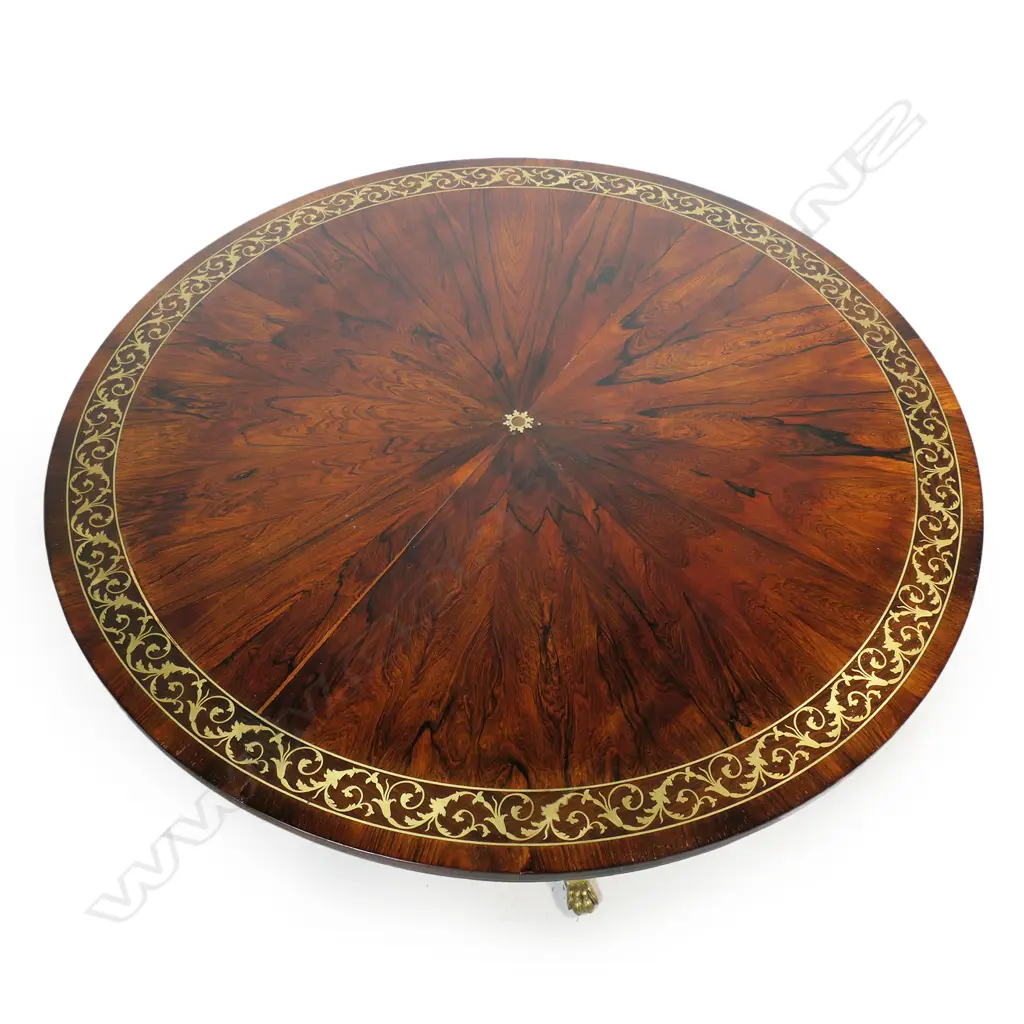 A Regency rosewood tilt top supper table, Image 1++