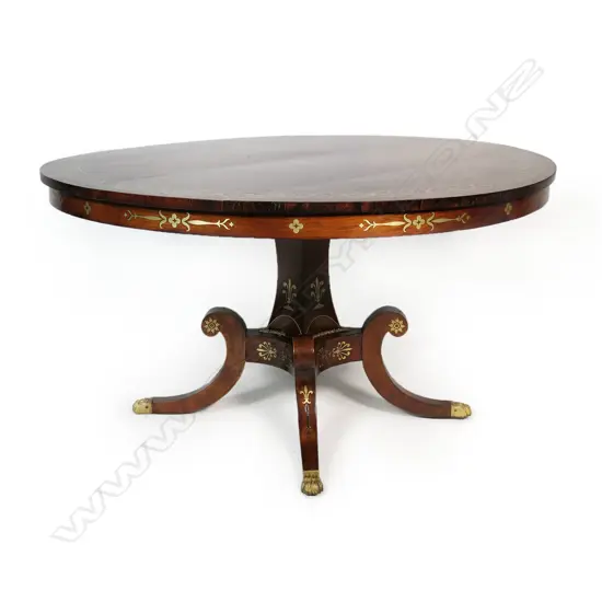 A Regency rosewood tilt top supper table,