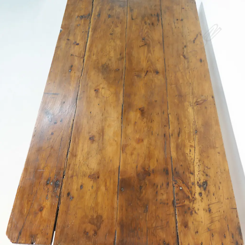A 19thC French country fruitwood refectory dining table, Image 1++