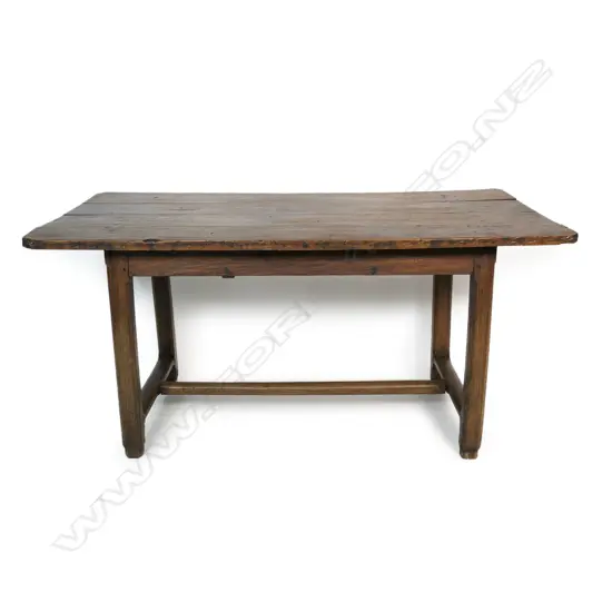 A 19thC French country fruitwood refectory dining table,