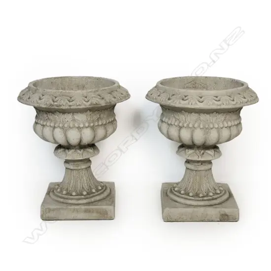 A pair of Concrete 'Moreton' garden urns,