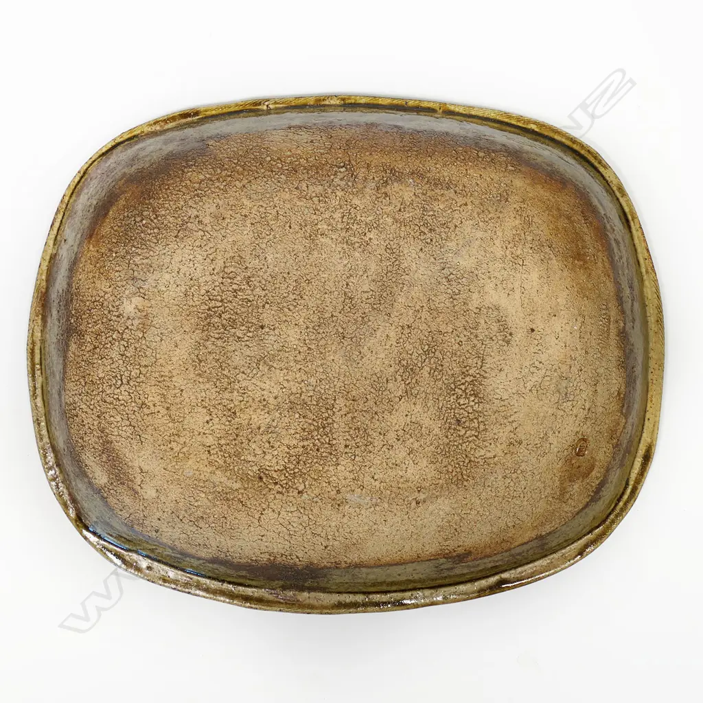 Len Castle large vintage impressed pattern dish Image 1++