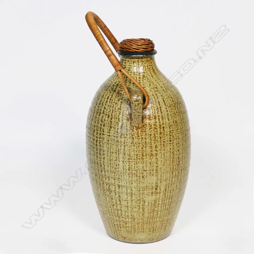 An early Mirek Smisek tall wine bottle. With two lugs Image 1++