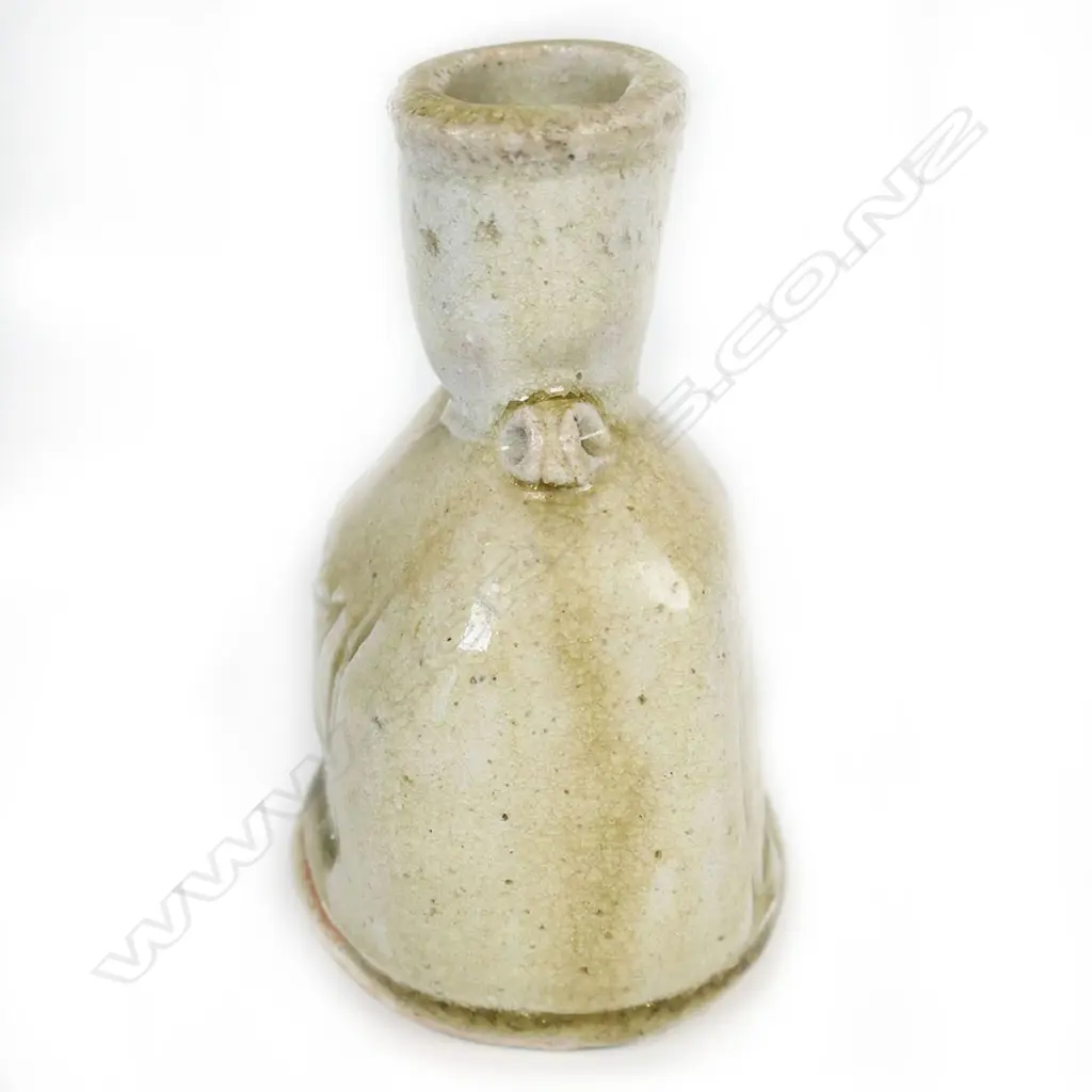 Chester Nealie wood fired glaze bottle vase impressed pattern, Image 1++