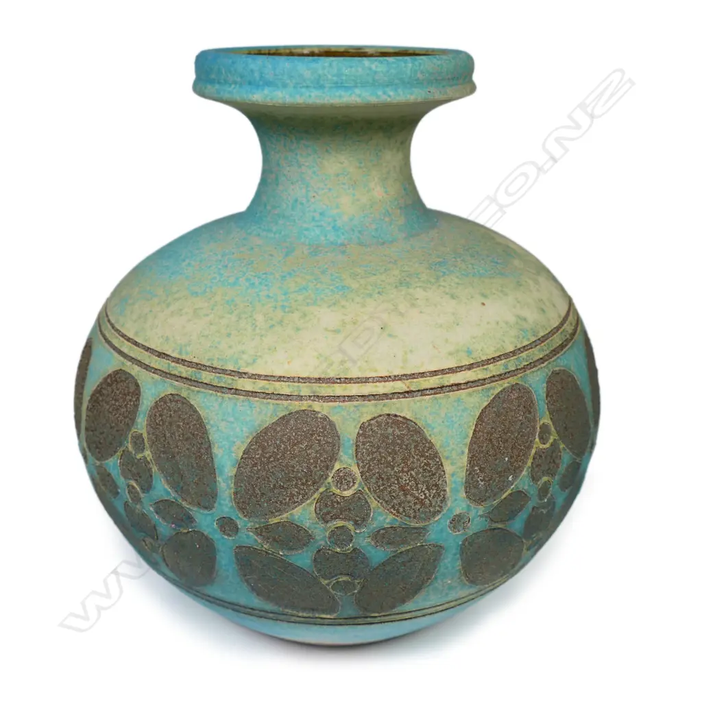 Graeme Storm stoneware spherical vase, H.260mm, mark to base Image 1++