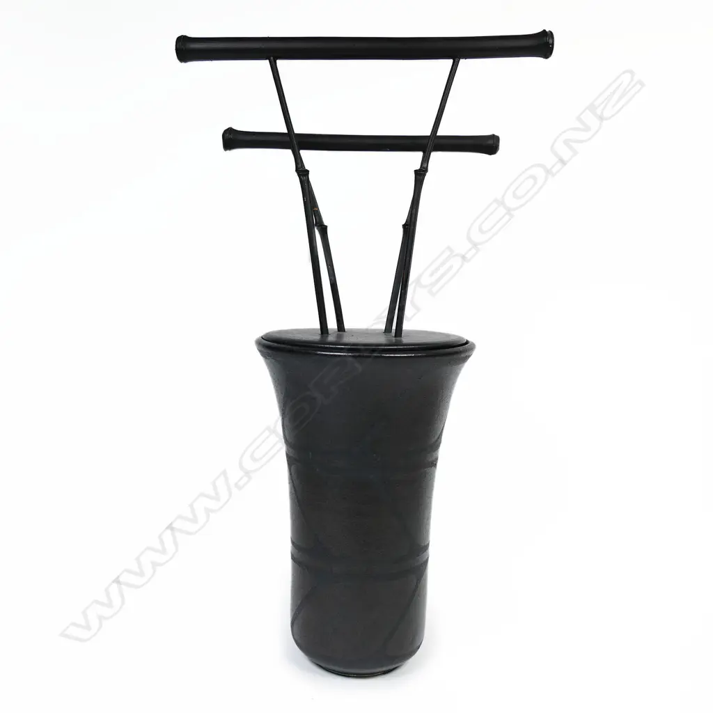 Anneke Borren black bamboo lidded vase Image 1++