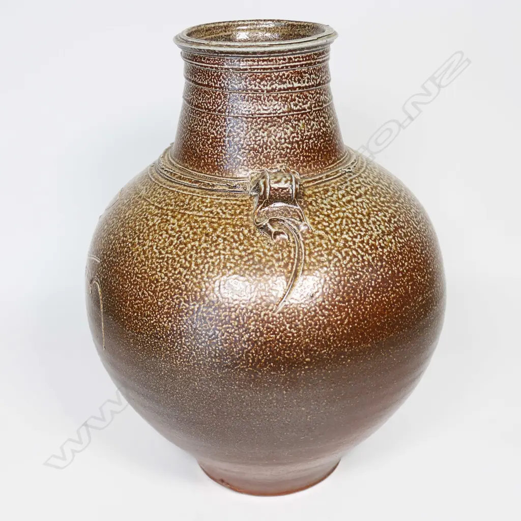 John Anderson large salt glazed floor pot. Ovid form Image 1++