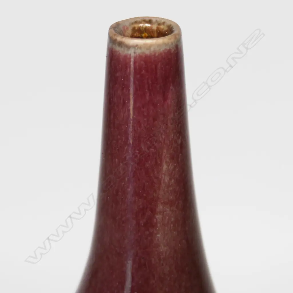 Richard Cadness large red glazed ovoid specimen vase. H.320mm. Image 1++