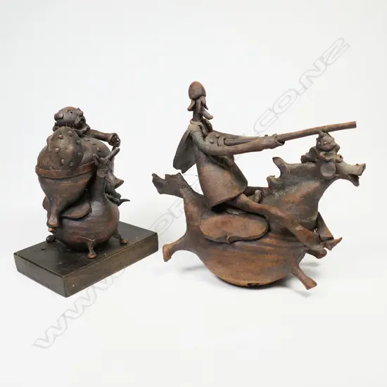 Two whimsical Ian Firth figural sculptures: Don Quixote & Sancho Panza