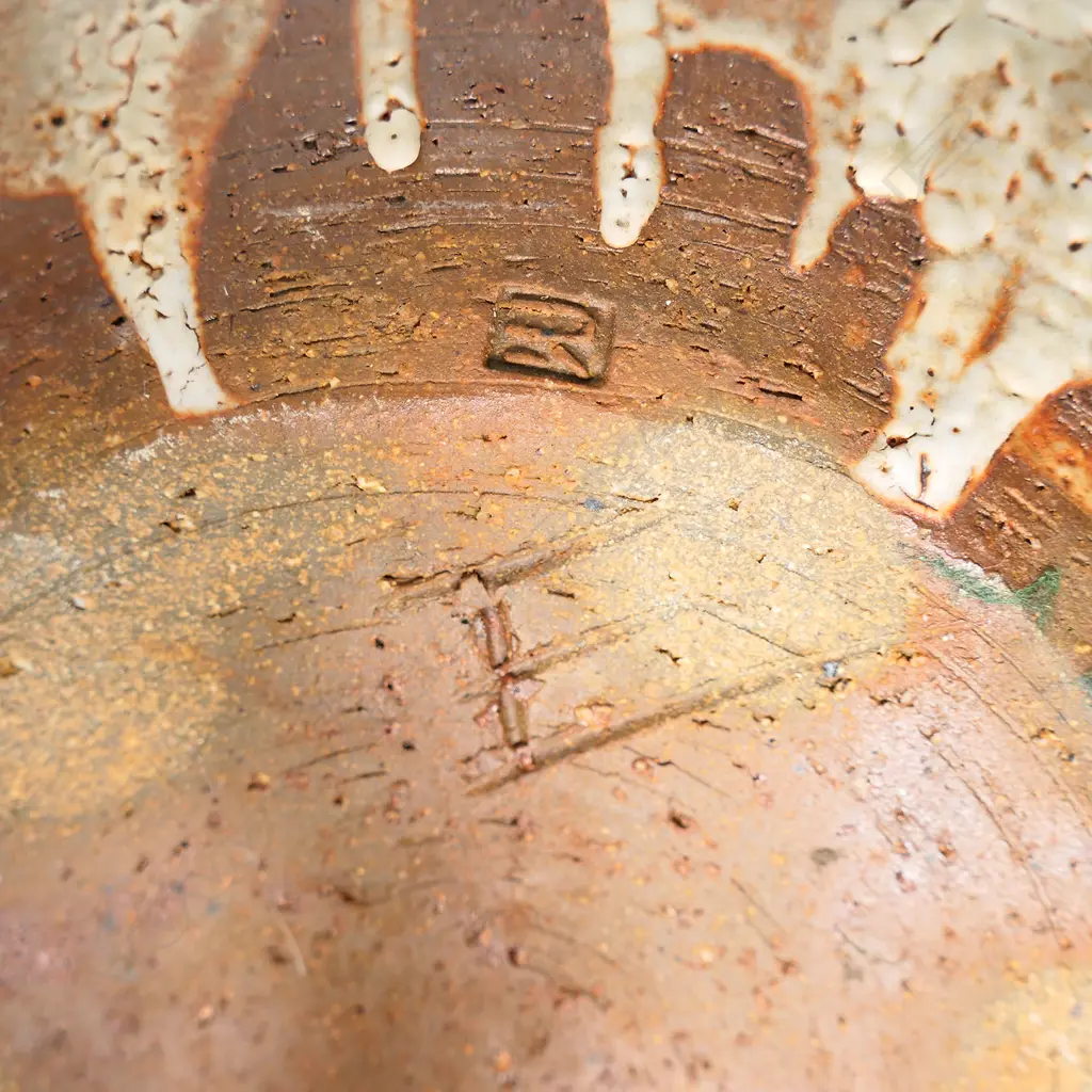 Elena Renker  substantial salt glazed lidded storage jar. H.250mm Image 1++