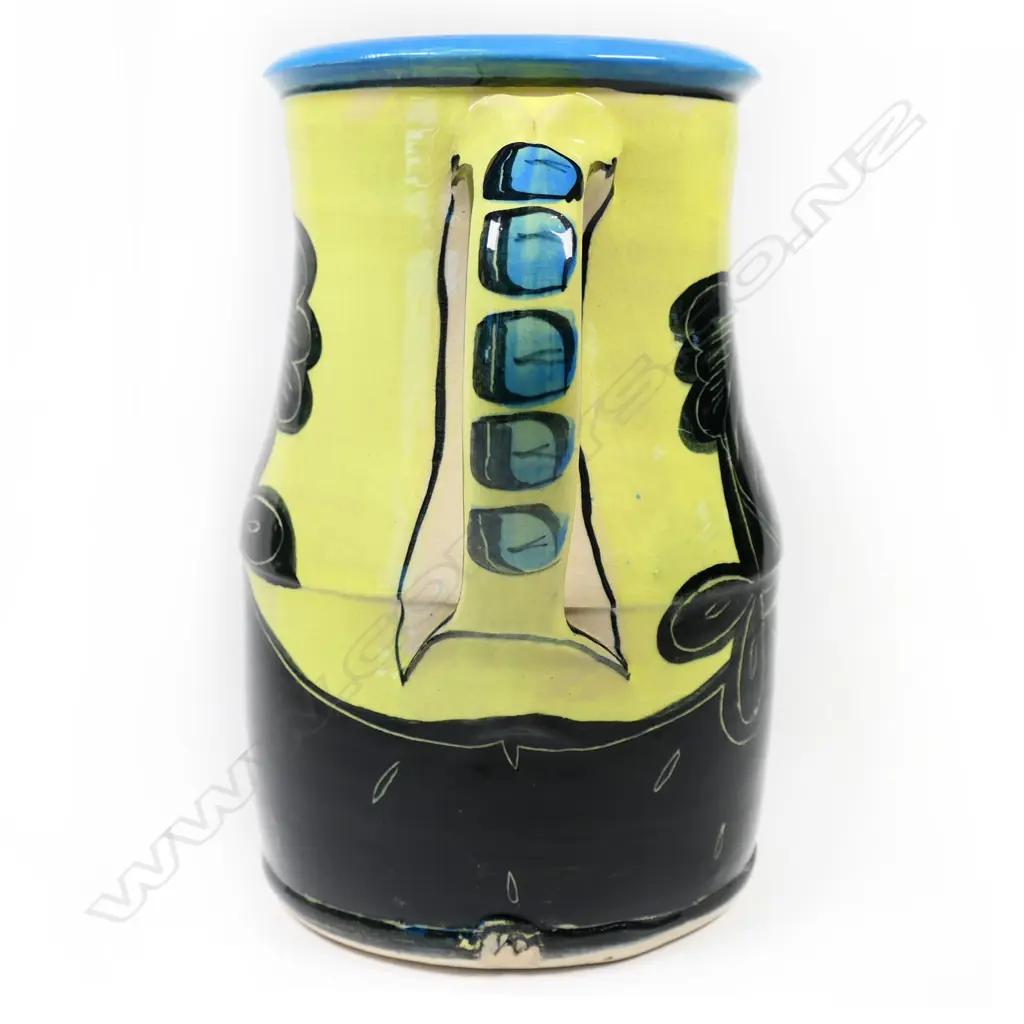 Andrew Van der Putten large colourful jug w hand painted fish. H.220mm Image 1++