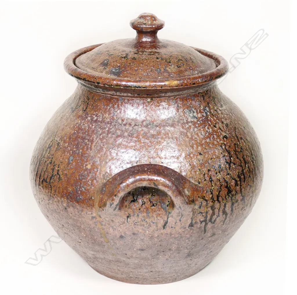 Andrew Van der Putten salt glazed floor crock. H.300mm Image 1++