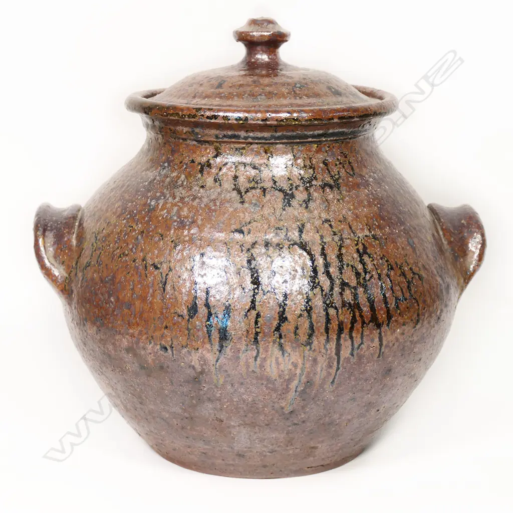 Andrew Van der Putten salt glazed floor crock. H.300mm Image 1++