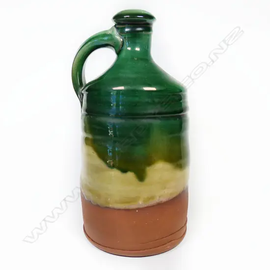 Andrew Van der Putten stoneware flagon w strap handle