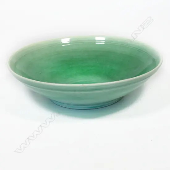 Andrew Van der Putten green glaze bowl. Dia.295mm.