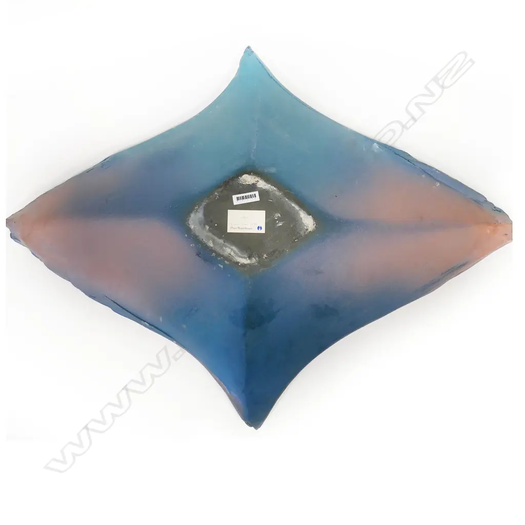 A large and heavy lozenge-shaped bowl by Merilyn Wiseman. Large rolled and textured edges Image 1++