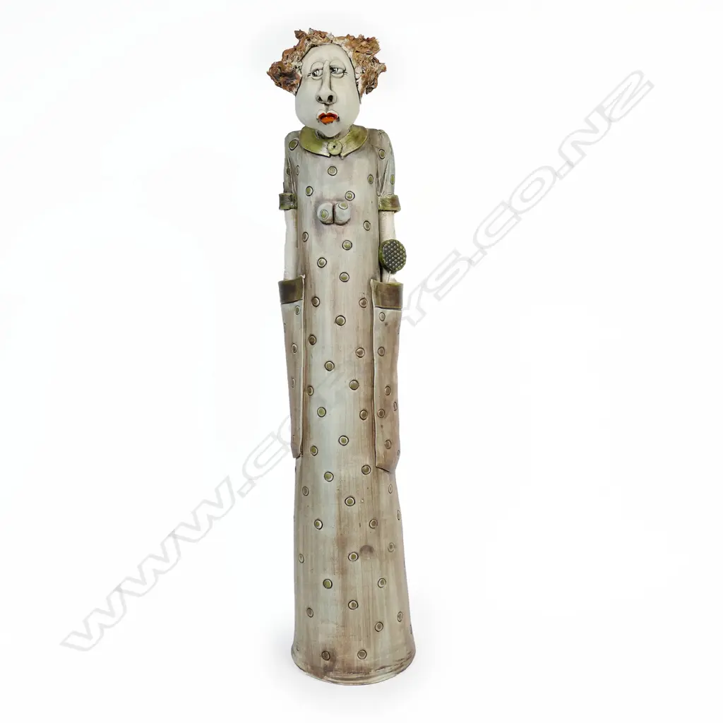(F36) Cheryl Oliver 'Figue Olive Spots'' figural ceramic. H 390mm. Image 1++