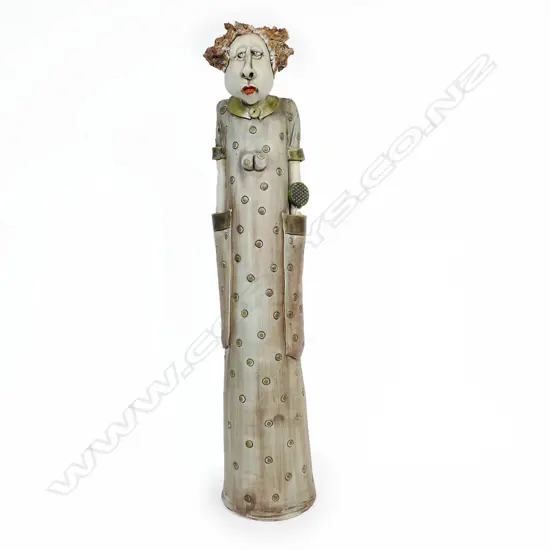 (F36) Cheryl Oliver 'Figue Olive Spots'' figural ceramic. H 390mm.