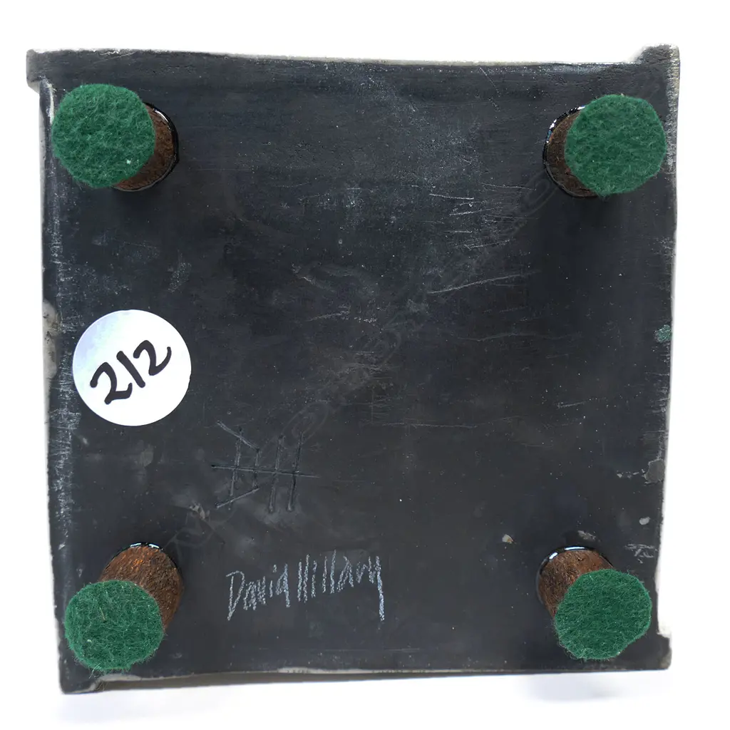 David Hillary 'Íce Box 1' slab built footed box w wooden handle. H 200mm, Image 1++