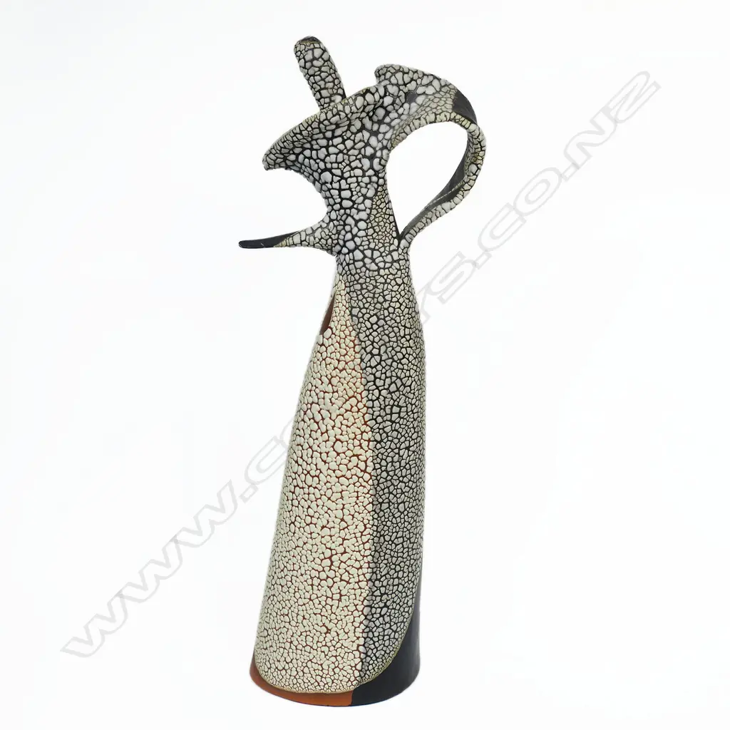 (F23) Gaeleen Morley stylised pottery teapot form. H 390mm. Image 1++