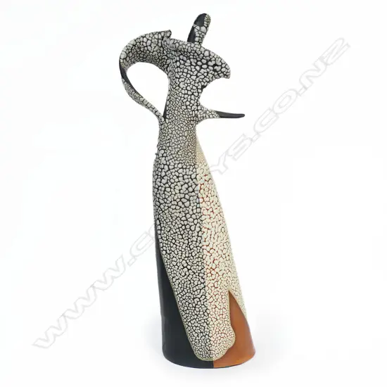 (F23) Gaeleen Morley stylised pottery teapot form. H 390mm.