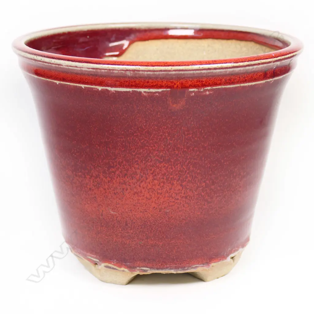 Campbell Hegan sang-de-boeuf glazed footed flower pot. H.170mm. Image 1++