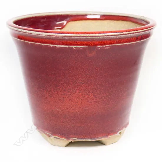 Campbell Hegan sang-de-boeuf glazed footed flower pot. H.170mm.