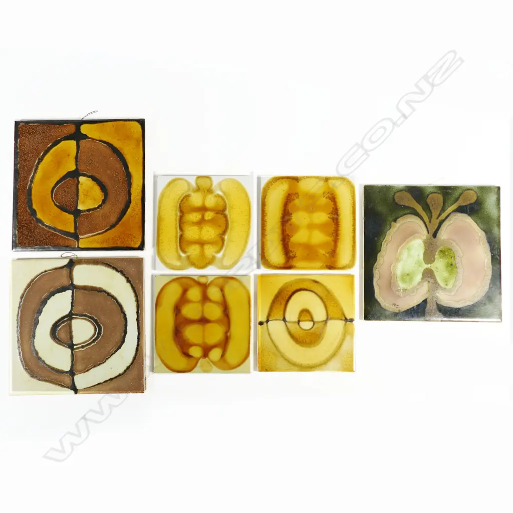 Charles Homes 1970's cork bottomed tiles w organic patterns Image 1++