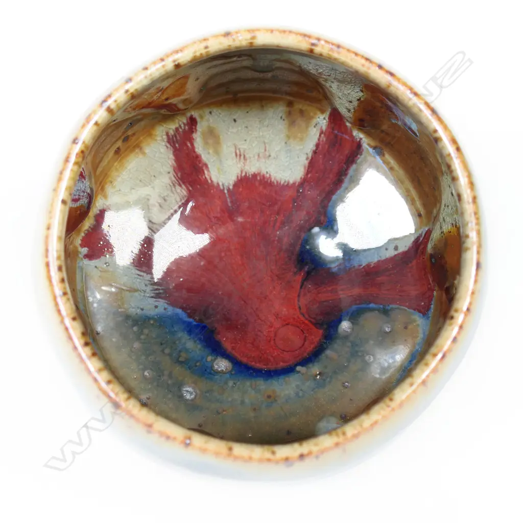 Mike O'Donnell pottery vessel w band of impressed shell motif Image 1++