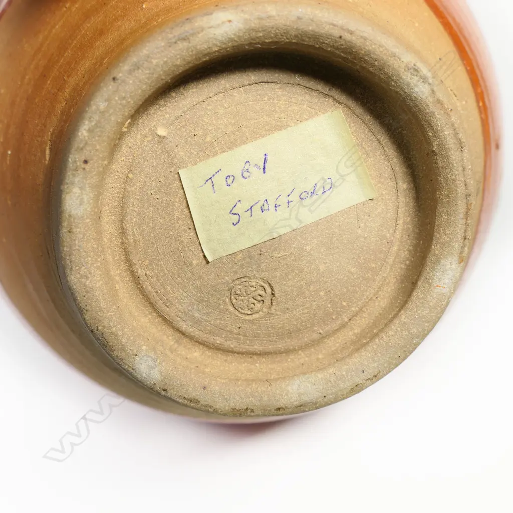 Toby Stafford cork stoppered jar with lattice design. H.250mm. Image 1++