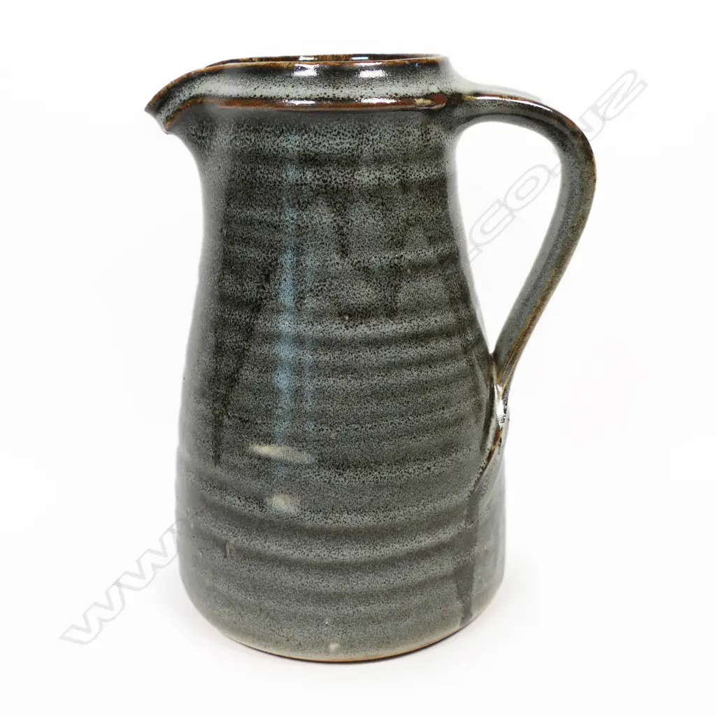 Bernard Leach standard ware  (St Ives) UK (1887-1979) large Grey/green glazed stoneware jug. H. 220mm. Image 1++