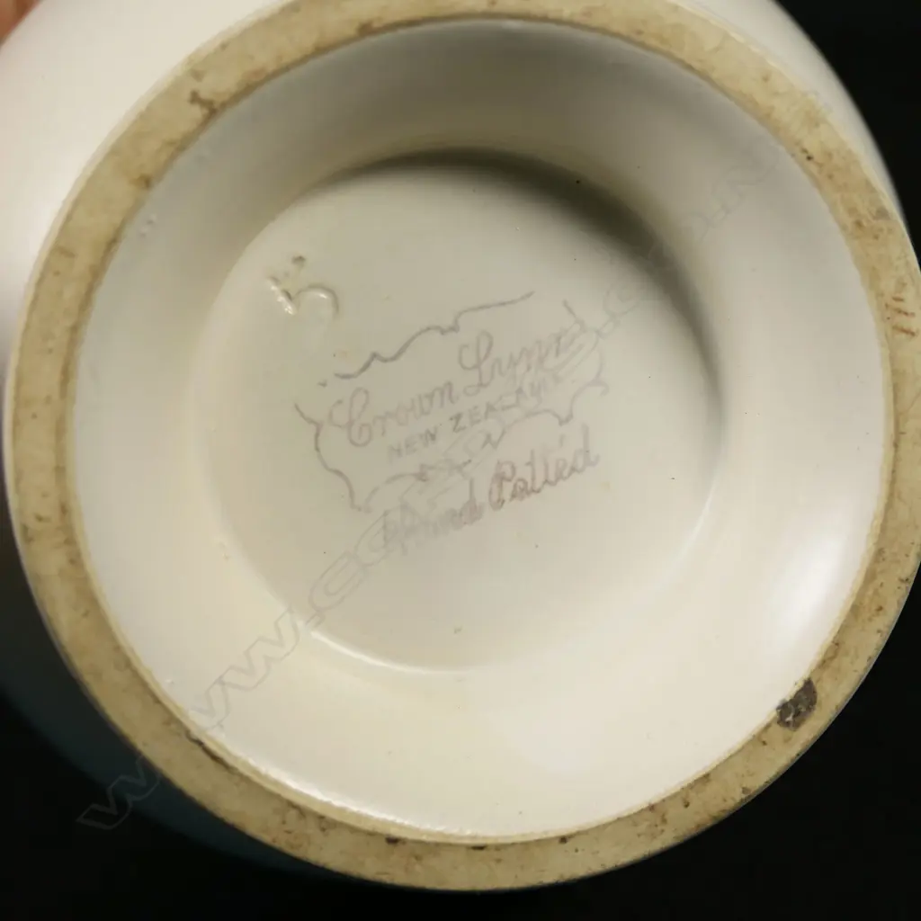 Crown Lynn hand potted ovoid footed vase shape #5 Image 1++