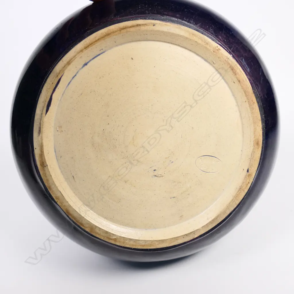 An early 1900s Ashby Guild vase bottle form in cobalt blue glaze Image 1++
