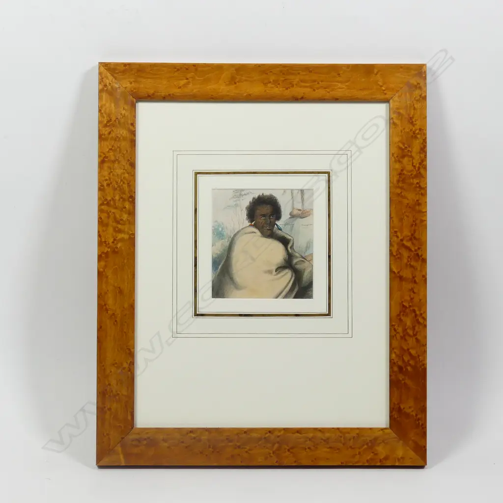 George French Angas (1822-1886) untitled portrait - lithograph hand coloured in tints Image 1++