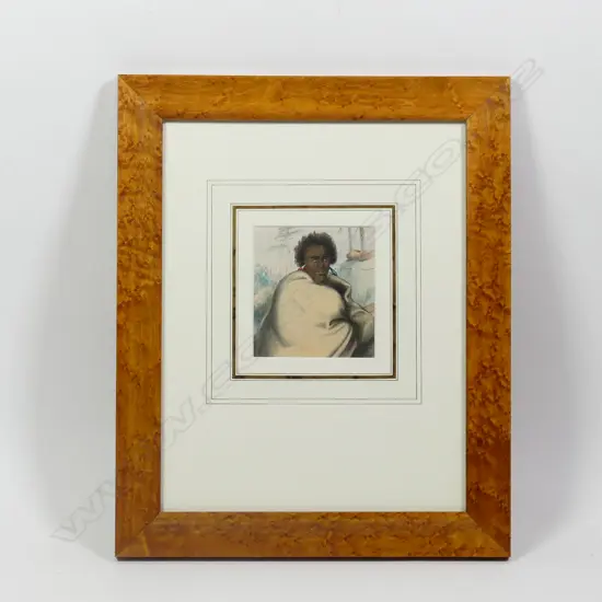 George French Angas (1822-1886) untitled portrait - lithograph hand coloured in tints