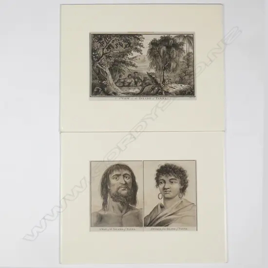 William Hodges - Two 'Island of Tanna' engravings