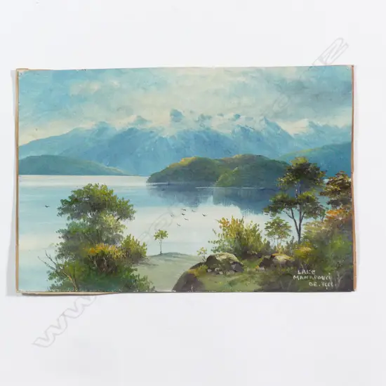 J. De Vere 'Lake Manapouri' landscape