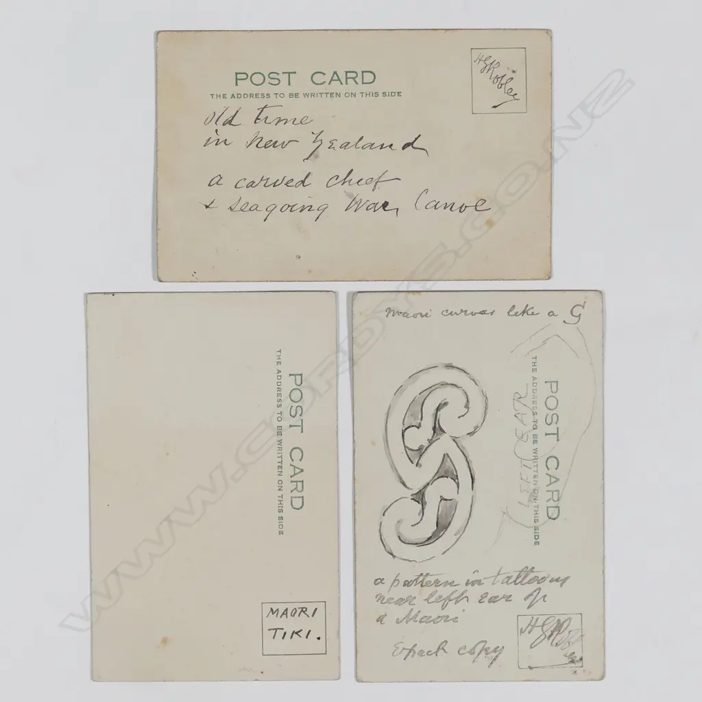 Major-General Horatio Gordon Robley (1840-1930) three works on card Image 1++