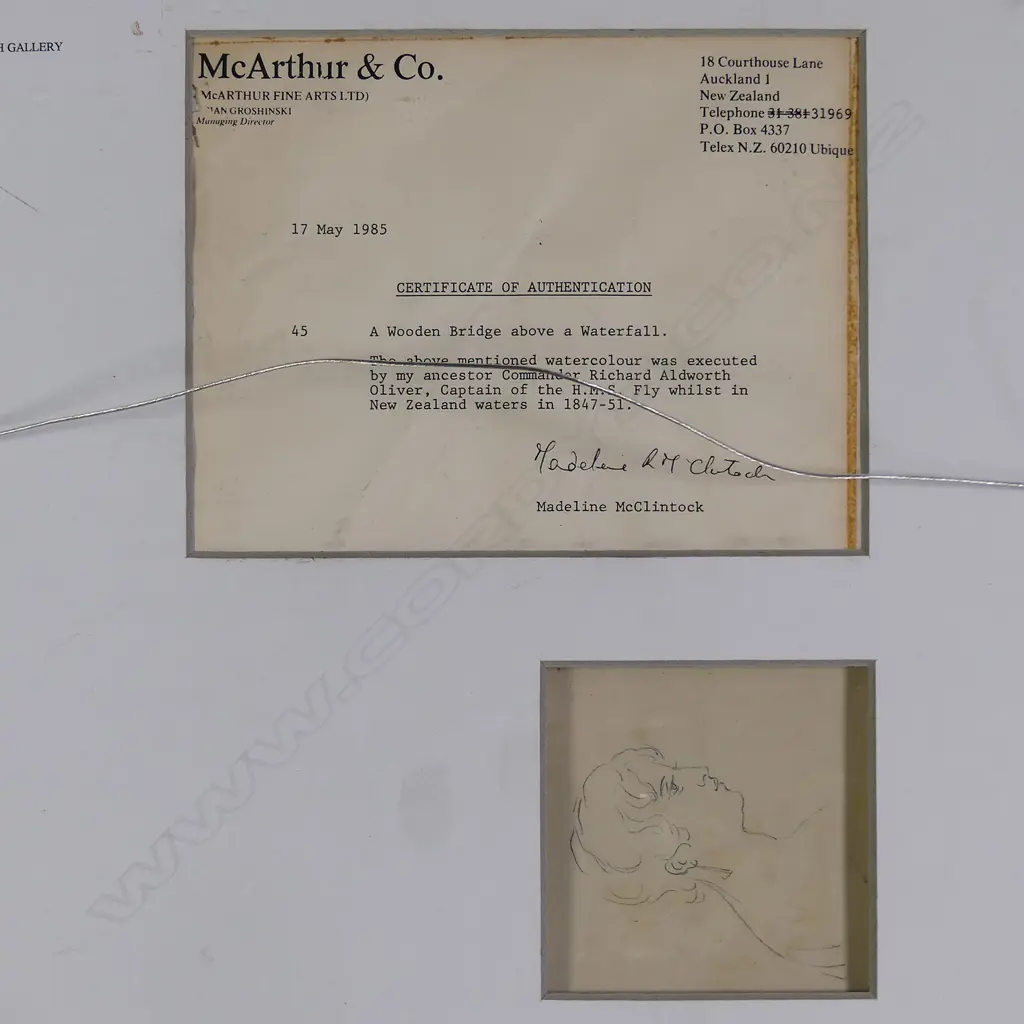 Richard Aldworth Oliver (1811-1889) 'Wooden Bridge over Waterfall' Image 1++