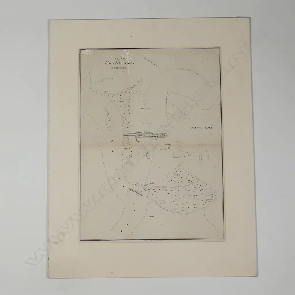 A rare Waikato Land Wars map by unknown cartographer(s) c.1863/4 Image 1++
