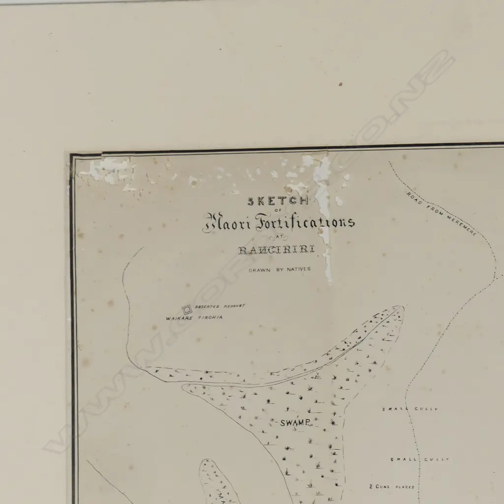 A rare Waikato Land Wars map by unknown cartographer(s) c.1863/4 Image 1++
