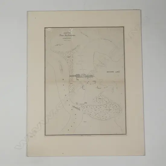 A rare Waikato Land Wars map by unknown cartographer(s) c.1863/4