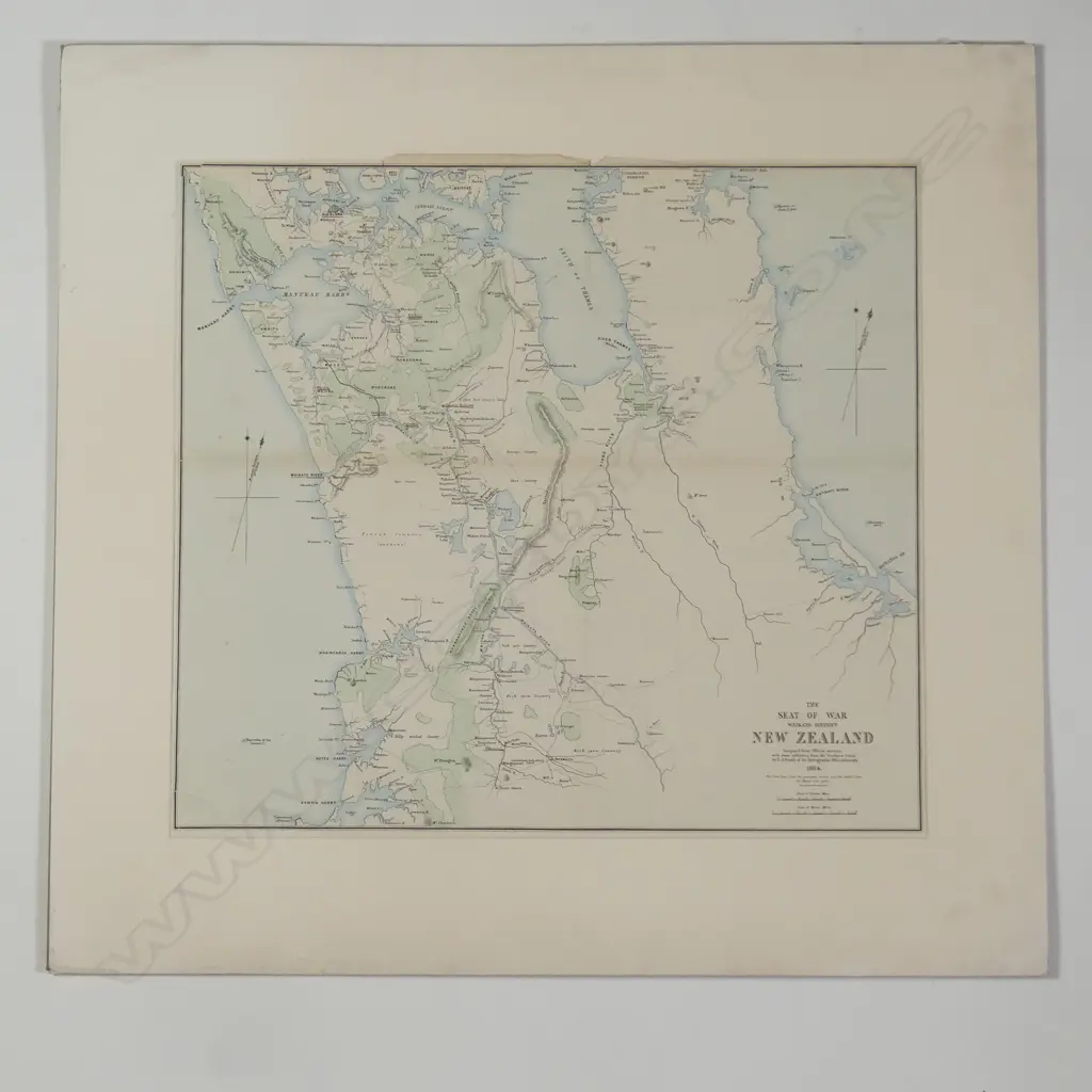 Waikato Land Wars map: 'The Seat of War Waikato District New Zealand' Image 1++