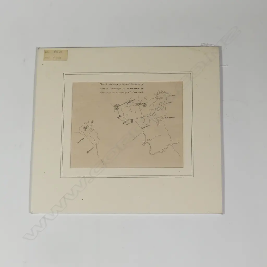 Sketch shewing proposed portions of Militia Townships as indicated by Ministers in minute of 6th June 1864 Image 1++