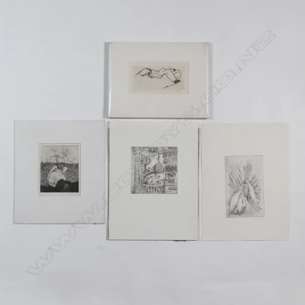 Four monochrome prints including 2 nudes Image 1++