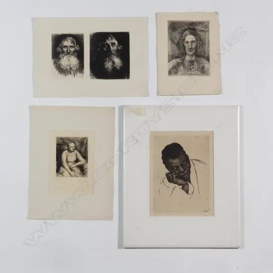 Four portrait etchings