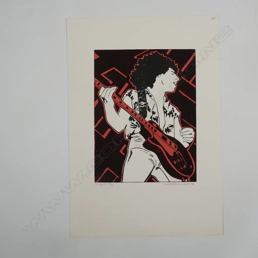 Fassett Burnett (b. 1932) 'Singer' screenprint Image 1++