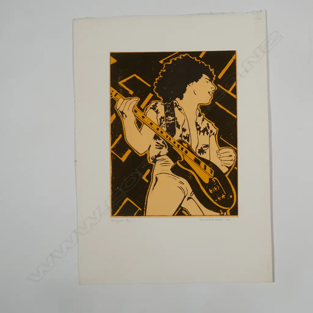 Fassett Burnett (b. 1932) 'Singer' screenprint Image 1++