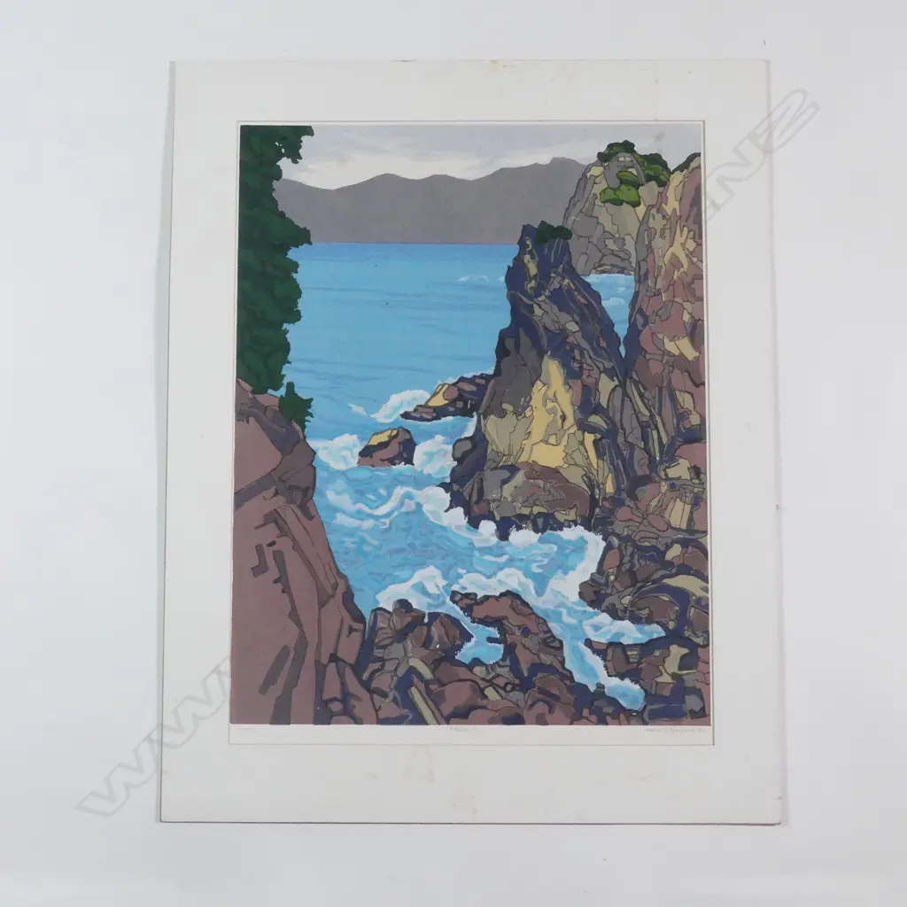 Fassett Burnett (b. 1932) 'Rawhiti' screenprint Image 1++