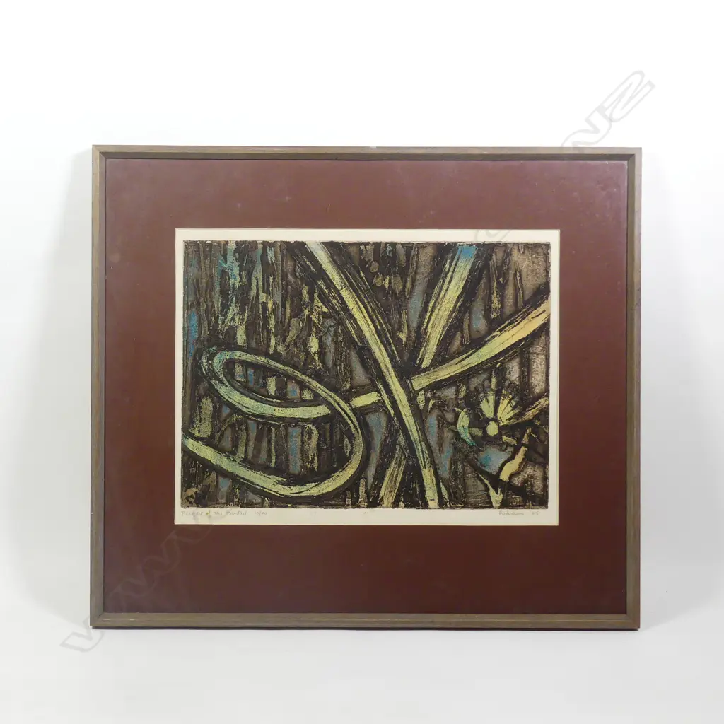 Alison Pickmere (1908-1971) 'Flight of the Fantail' etching Image 1++